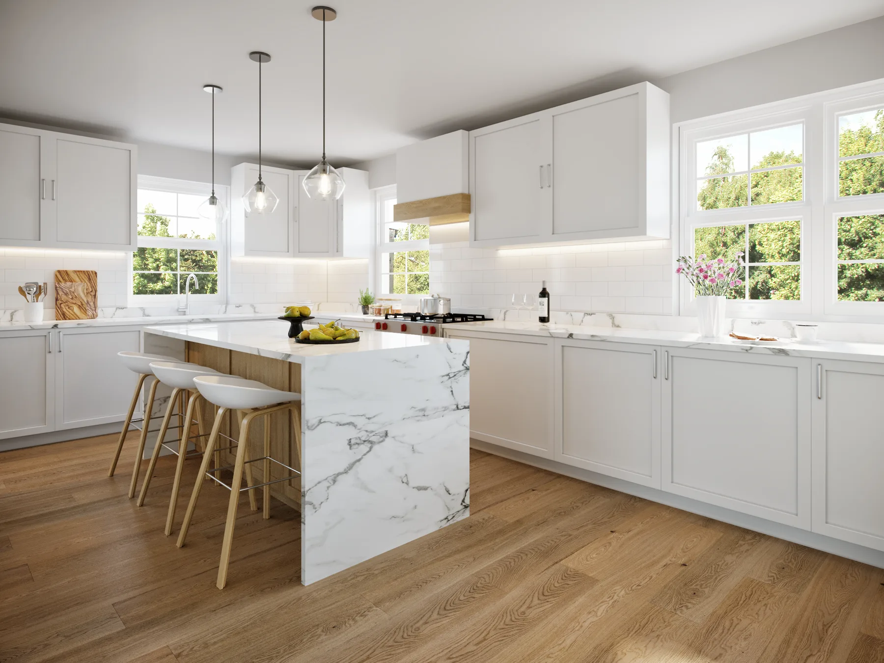 Cocina con isla de la vivienda Domínguez Navarro