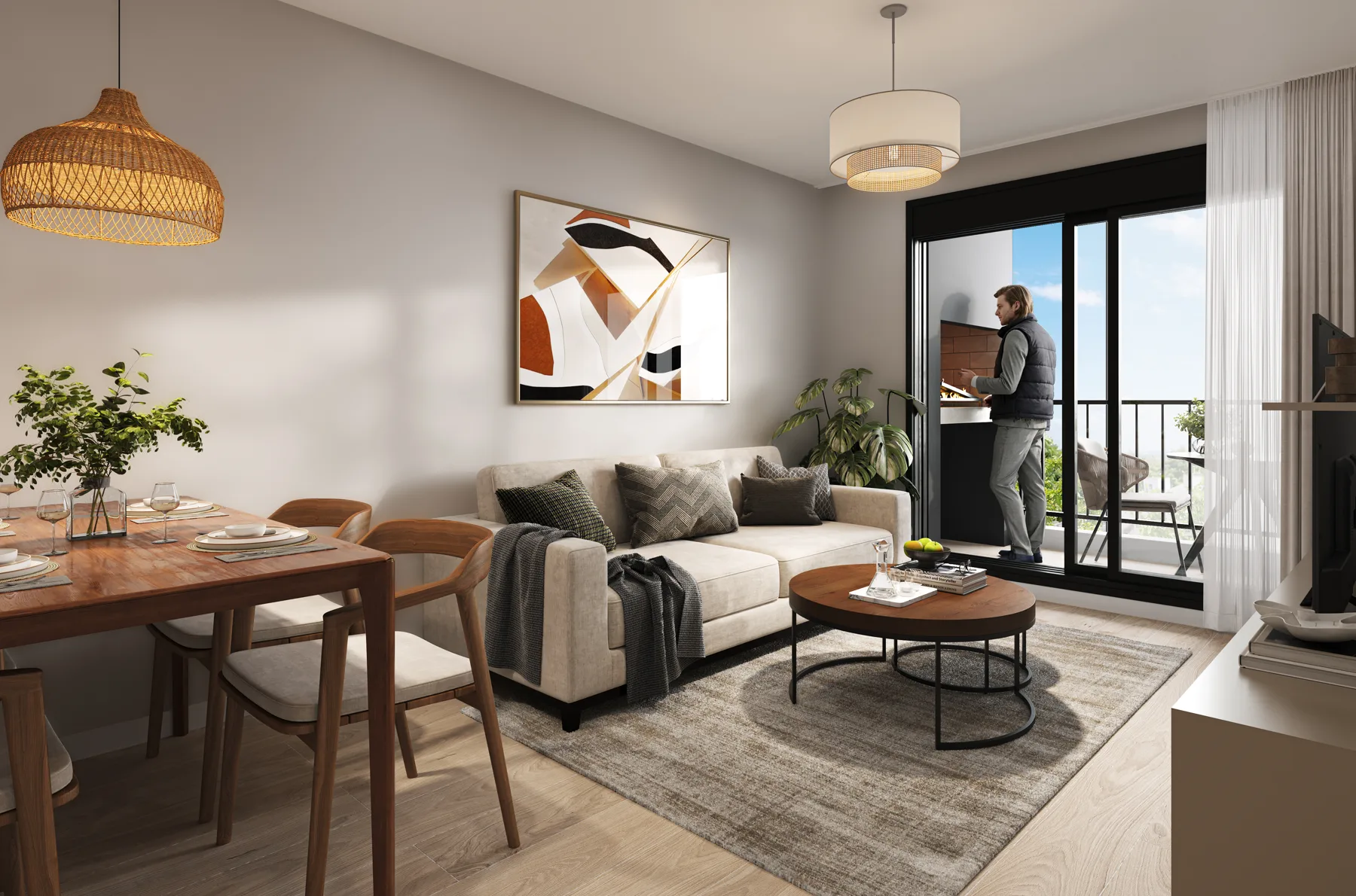 Living comedor de una unidad de Reyes II